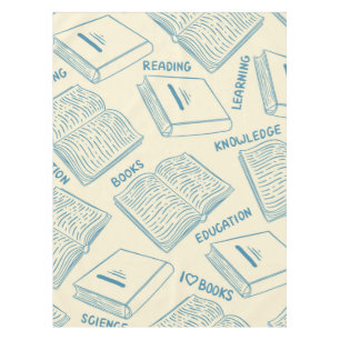 Book pattern tablecloth