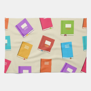 Book pattern tea towel
