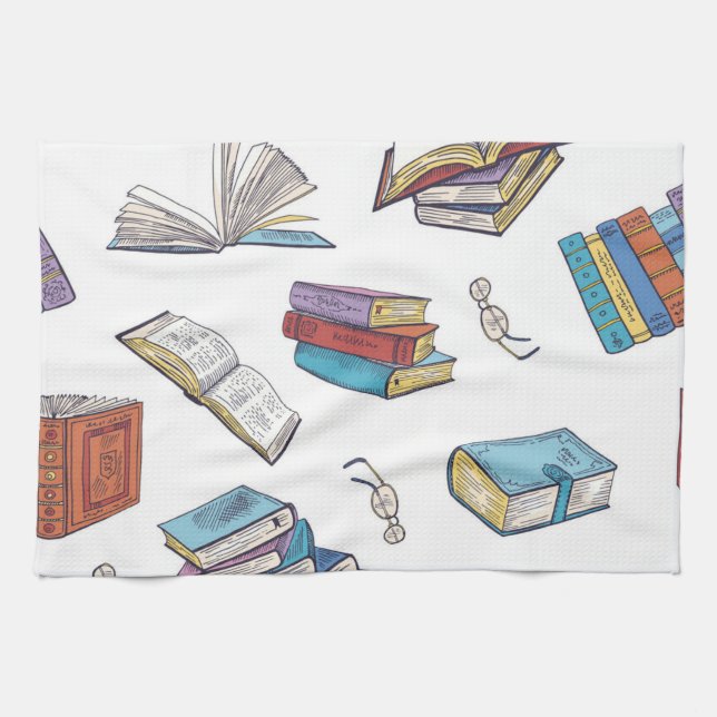 Book pattern tea towel (Horizontal)