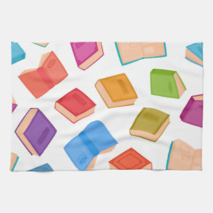 Book pattern tea towel