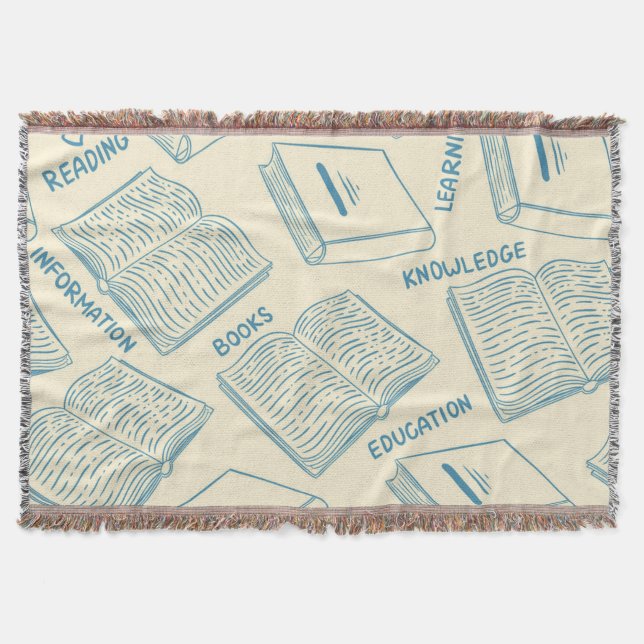 Book pattern throw blanket (Front)