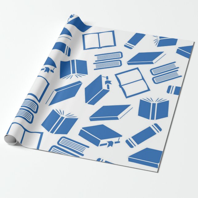Book pattern wrapping paper (Unrolled)