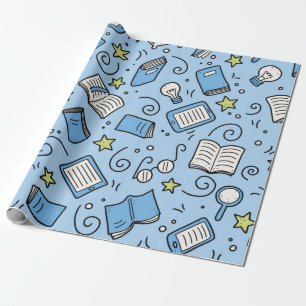 Book pattern wrapping paper