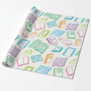 Book pattern wrapping paper
