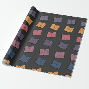 Book pattern wrapping paper