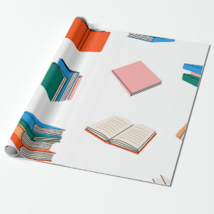 Book pattern wrapping paper