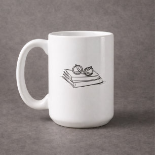 Book Pile- Minimalist Book Lover Coffee Mug