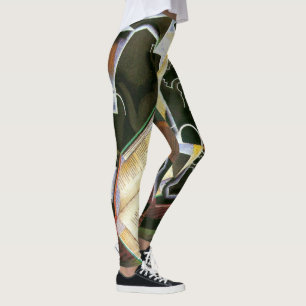 Book, Pipe and Glasses, Juan Gris, Vintage Cubism Leggings