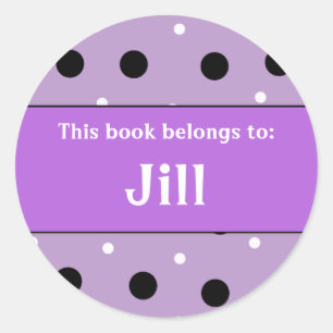 Book Plate - Customise with your name Classic Round Sticker
