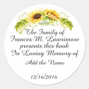 Book Plate In Memoriam Sticker
