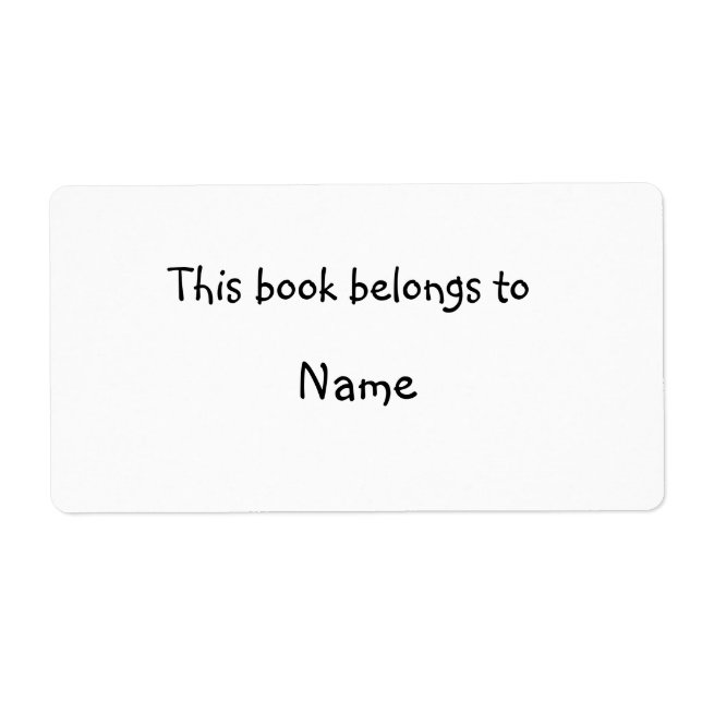 Book plate - Simple white (Front)