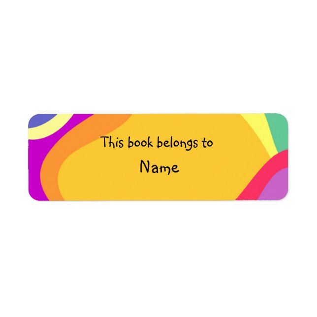Book plate with colourful modern abstract shapes (Front)