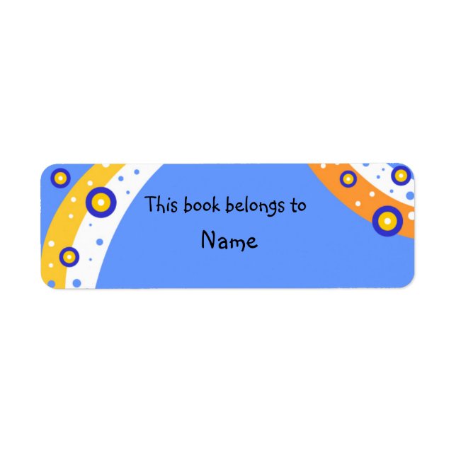 Book plate with colourful modern abstract shapes (Front)