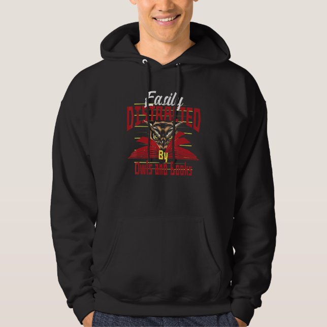 Book Rat Owl Book Reading Hoodie (Front)