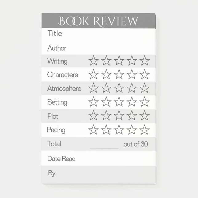 Book Rating Tracker (Lg) Post-it Notes (Front)