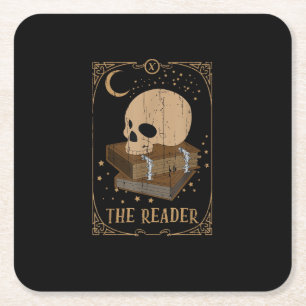 Book Reader Card Pagan Goblincore Goth Occult Book Square Paper Coaster