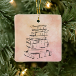 Book Reader Colour Bookshelf Library Teacher Ceramic Ornament