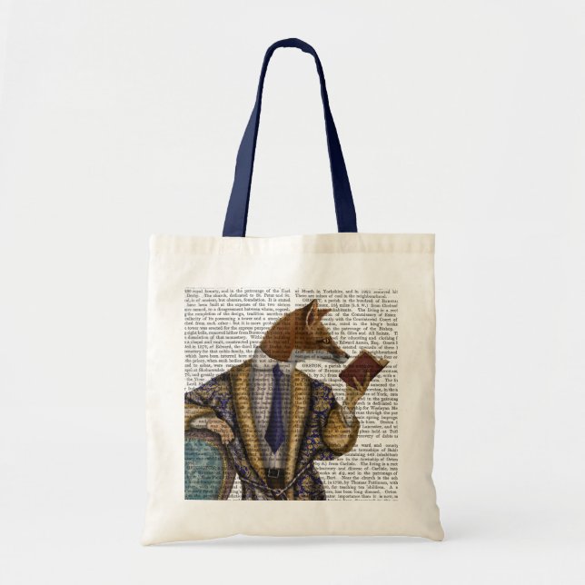 Book Reader Fox Tote Bag (Front)
