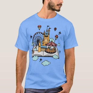 Book reader princess fantasy castle unicorn readin T-Shirt