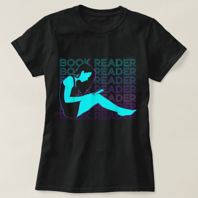 Book Reader Retro T-Shirt (Design Front)