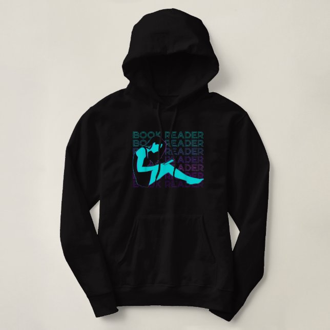 Book Reader Retro T-Shirt Hoodie (Design Front)