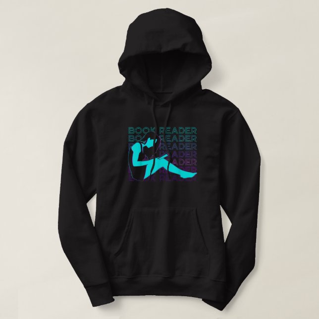 Book Reader Retro T-Shirt Hoodie (Design Front)