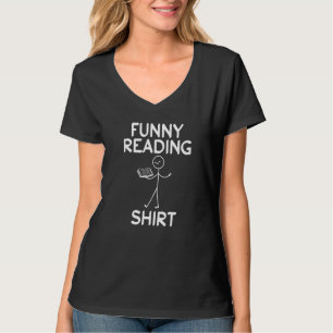 Book   Reading  Book Reading Stick Figure T-Shirt