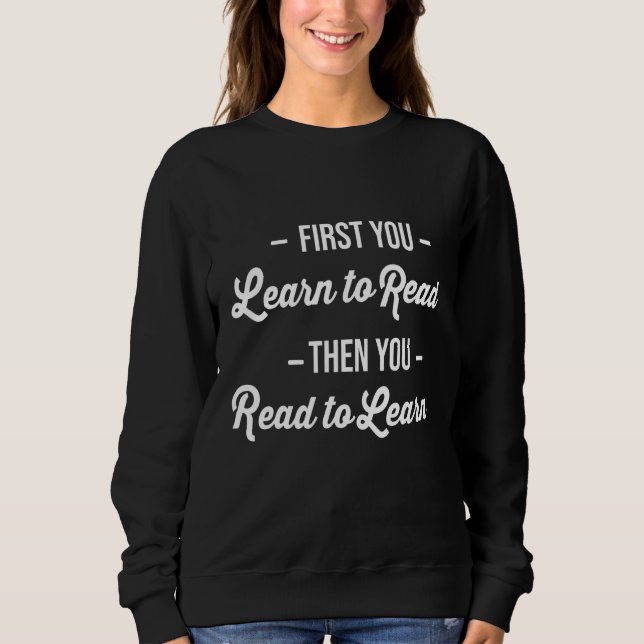 Book Reading  Books Library Reading Book Worm Sweatshirt (Front)