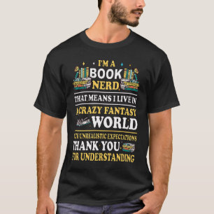book reading bookworm library books librarian 1 T-Shirt