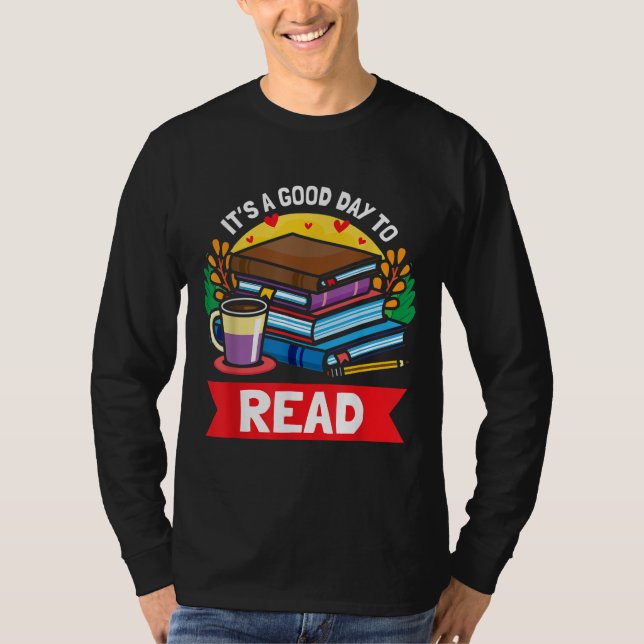 Book Reading Bookworm Reader Coffee Books T-Shirt (Front)
