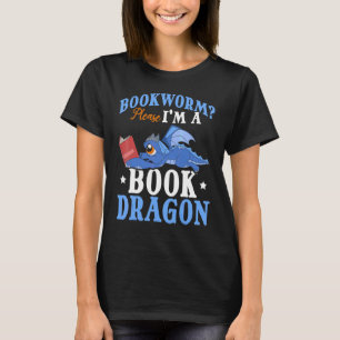 Book Reading Fantasy Creature Cute Book Dragon T-Shirt