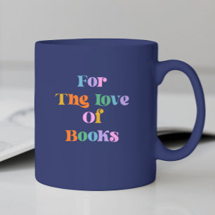 Book reading gift colourful blue font modern coffee mug