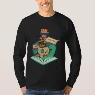 Book Reading Graphic Magic Rabbit Steampunk Magica T-Shirt