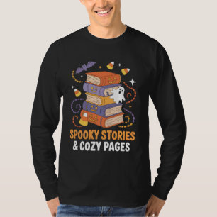 Book Reading Halloween Spooky Stories & Cozy Pages T-Shirt
