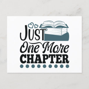 Book Reading Just One More Chapter Funny Bookworm Postcard