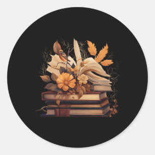 Book Reading Library Flowers Classic Round Sticker