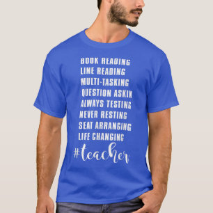 Book Reading Line Reading Teacher  Funny Teacher  T-Shirt