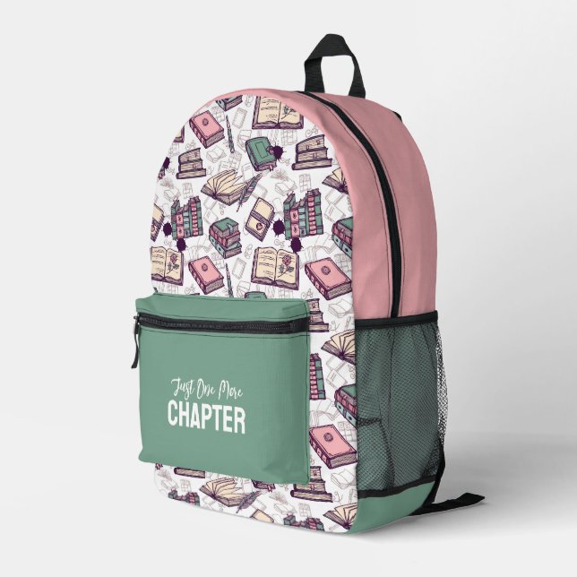 Book Reading Lover Printed Backpack (Back Corner Right)