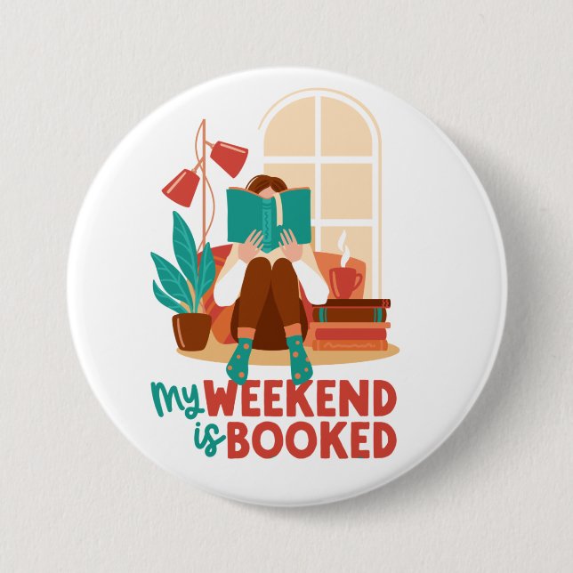 Book Reading Lovers Weekend  7.5 Cm Round Badge (Front)