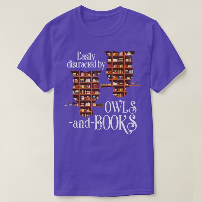 Book Reading Owl T-Shirt (Design Front)