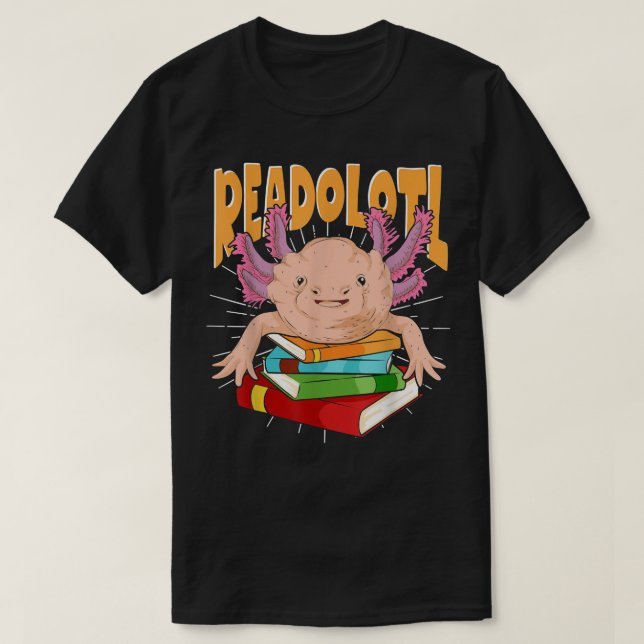 Book Reading Salamander Readolotl Amphibian Bookwo T-Shirt (Design Front)