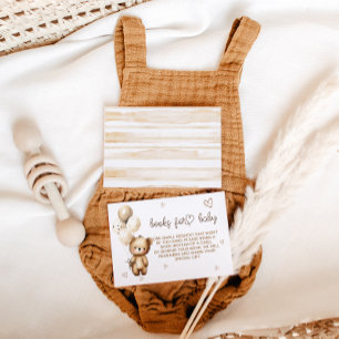 Book Request Bear Beige Light Brown Simple Boho  Enclosure Card