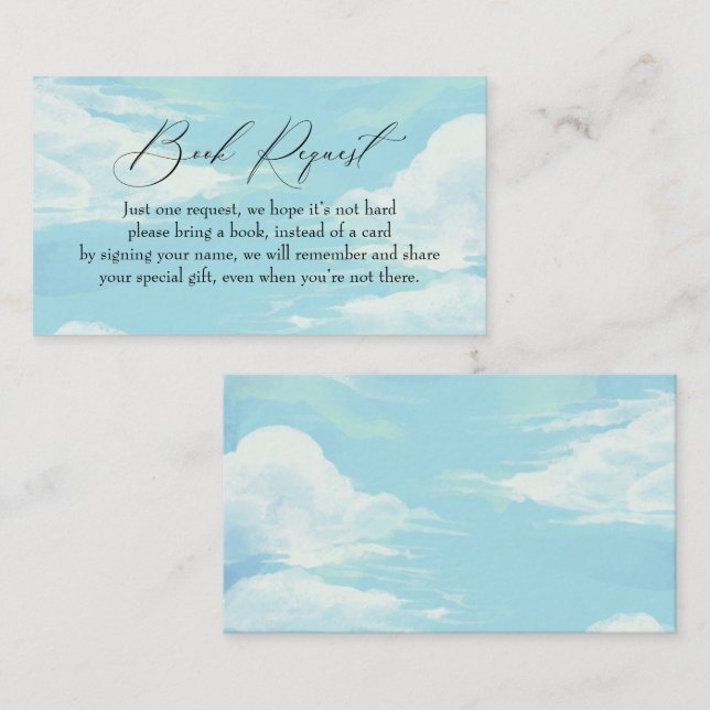 Book Request Books for Baby Blue Sky Cloud Business Card (Front/Back)