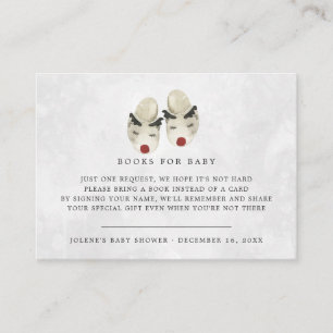 Book Request Christmas Reindeer Baby Shower Enclosure Card