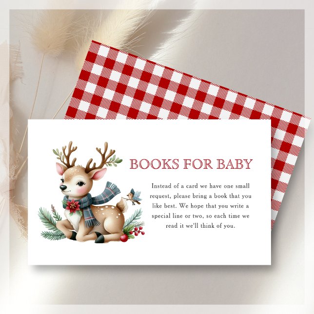Book Request | Christmas Reindeer Baby Shower  Enclosure Card (Creator Uploaded)