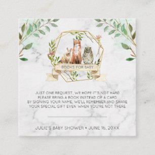 Book Request Elegant Woodland Animal Baby Shower Enclosure Card