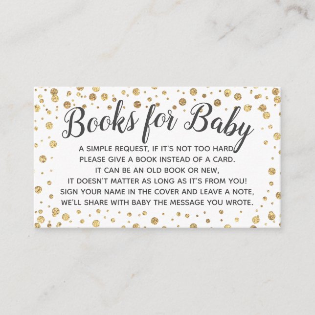 Book Request for Baby Gold Dots Shower Invitation (Front)