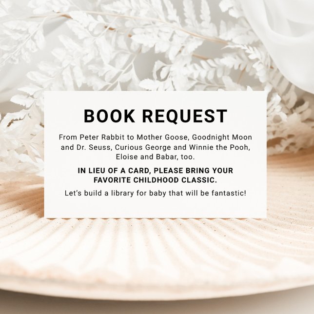 Book Request for Baby Shower Enclosure Card (Creator Uploaded)