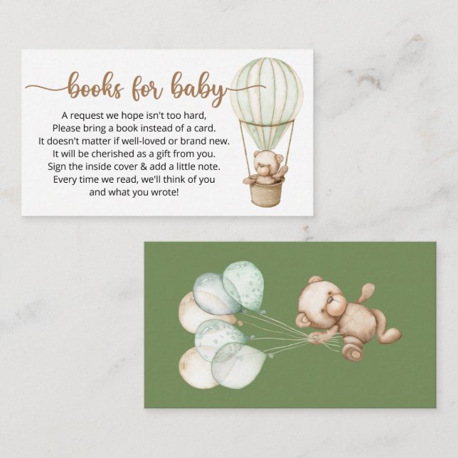 Book Request for Baby Shower Enclosure Card (Front/Back)