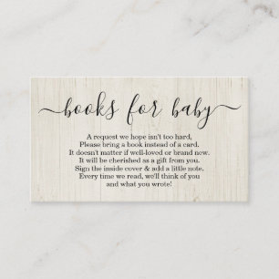 Book Request for Baby Shower Invitation - Rustic